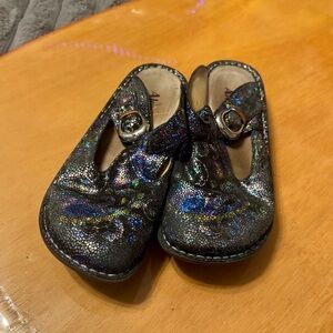 Algeria Leather Classic Slip On Clogs Multicolor Floral Sparkle Print Size 39
